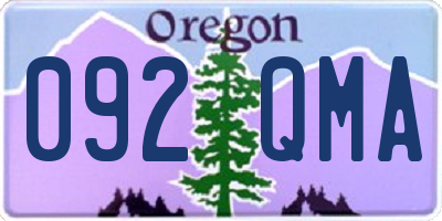 OR license plate 092QMA