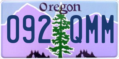 OR license plate 092QMM