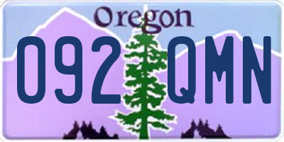OR license plate 092QMN