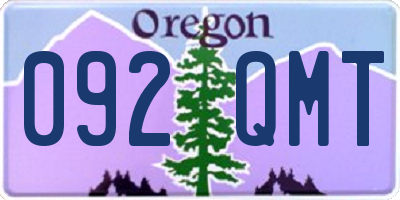 OR license plate 092QMT