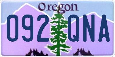 OR license plate 092QNA