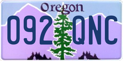 OR license plate 092QNC