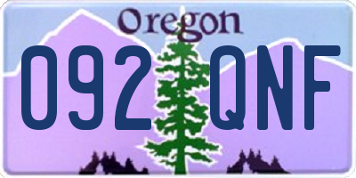 OR license plate 092QNF