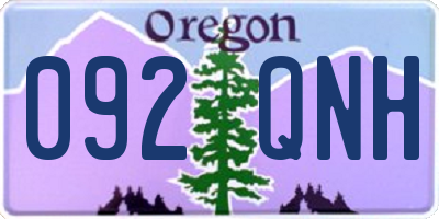 OR license plate 092QNH