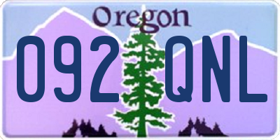 OR license plate 092QNL