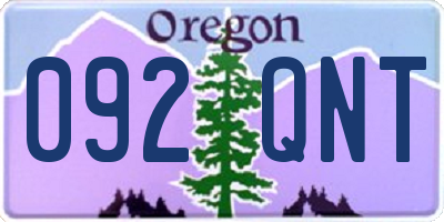 OR license plate 092QNT