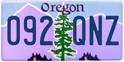 OR license plate 092QNZ