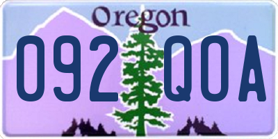 OR license plate 092QOA