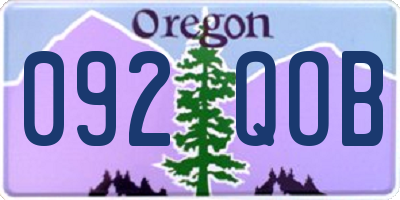 OR license plate 092QOB