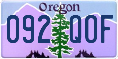 OR license plate 092QOF