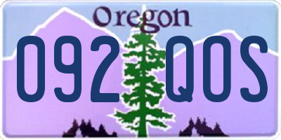 OR license plate 092QOS