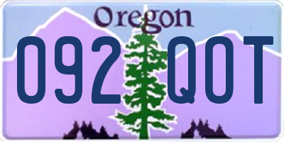 OR license plate 092QOT