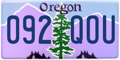 OR license plate 092QOU