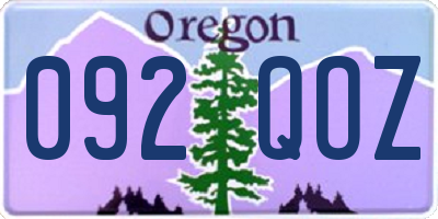 OR license plate 092QOZ