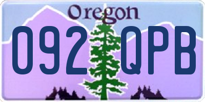 OR license plate 092QPB