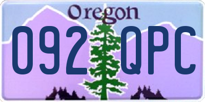 OR license plate 092QPC