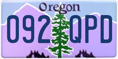 OR license plate 092QPD