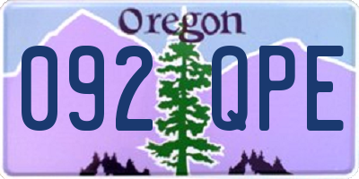 OR license plate 092QPE