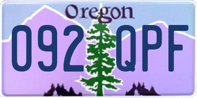 OR license plate 092QPF