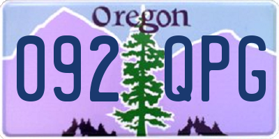 OR license plate 092QPG