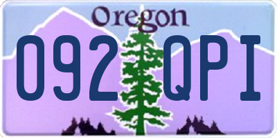 OR license plate 092QPI