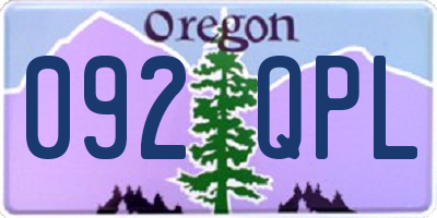 OR license plate 092QPL