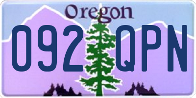 OR license plate 092QPN