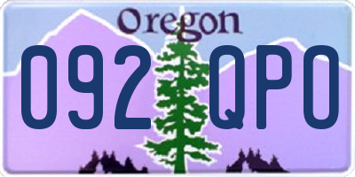 OR license plate 092QPO