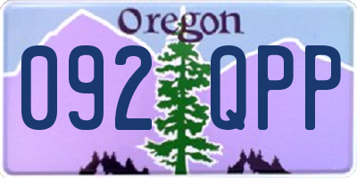 OR license plate 092QPP