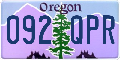 OR license plate 092QPR