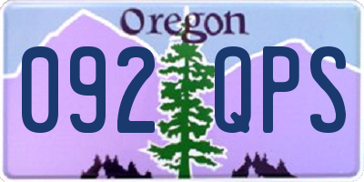 OR license plate 092QPS