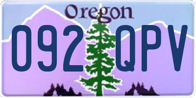 OR license plate 092QPV