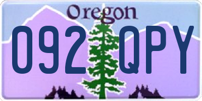 OR license plate 092QPY