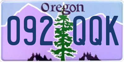 OR license plate 092QQK