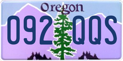 OR license plate 092QQS