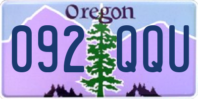 OR license plate 092QQU