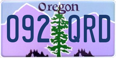 OR license plate 092QRD