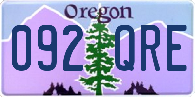 OR license plate 092QRE