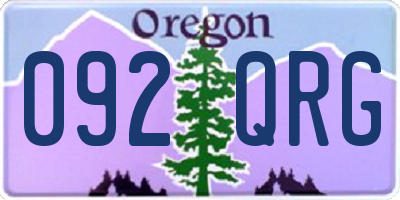 OR license plate 092QRG