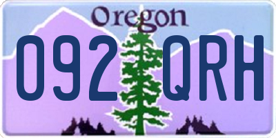 OR license plate 092QRH