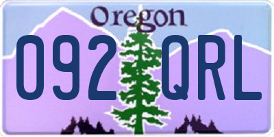OR license plate 092QRL