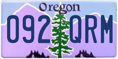 OR license plate 092QRM