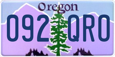 OR license plate 092QRO
