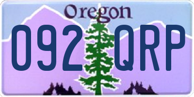 OR license plate 092QRP