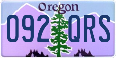 OR license plate 092QRS