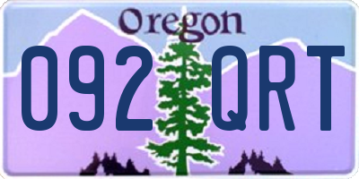 OR license plate 092QRT