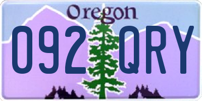 OR license plate 092QRY