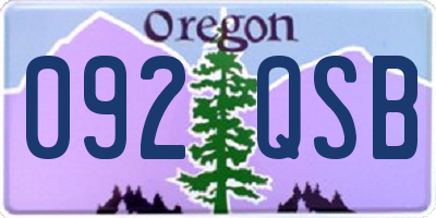OR license plate 092QSB