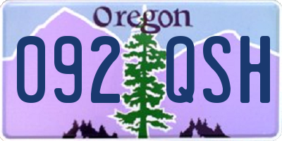 OR license plate 092QSH