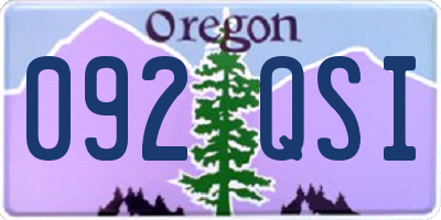 OR license plate 092QSI